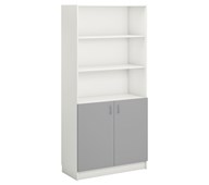 Norden FSC bogreol med skab B100xD47xH210 hvid