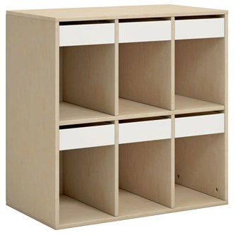 Norden elevreol 6 rum/6 skuffer B80xD45xH80 birk