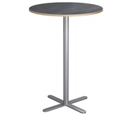 Cross X søjlebord Ø70 cm akustik linoleum sølv understel