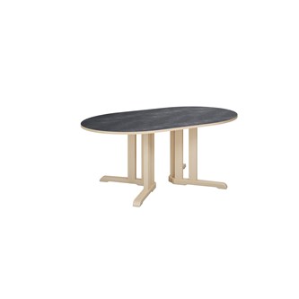 Linnea bord akustik linoleum birk ovalt 150x80 cm