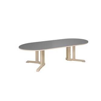 Linnea bord akustiklaminat birk 150x80xH55 cm ovalt