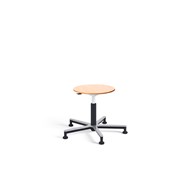 Multiflex taburet gas træ alu sh 38-50 cm m/glidefødder