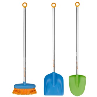 Fiskars My First kost, skovl og spade
