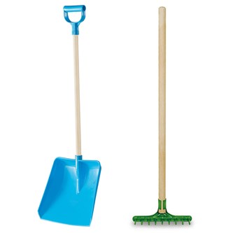 Haveredskaber - Juniorrive og sneskovl til børn