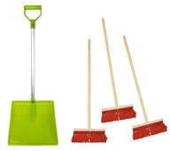 Haveredskaber - Sneskovl m/aluskaft og børnekoste
