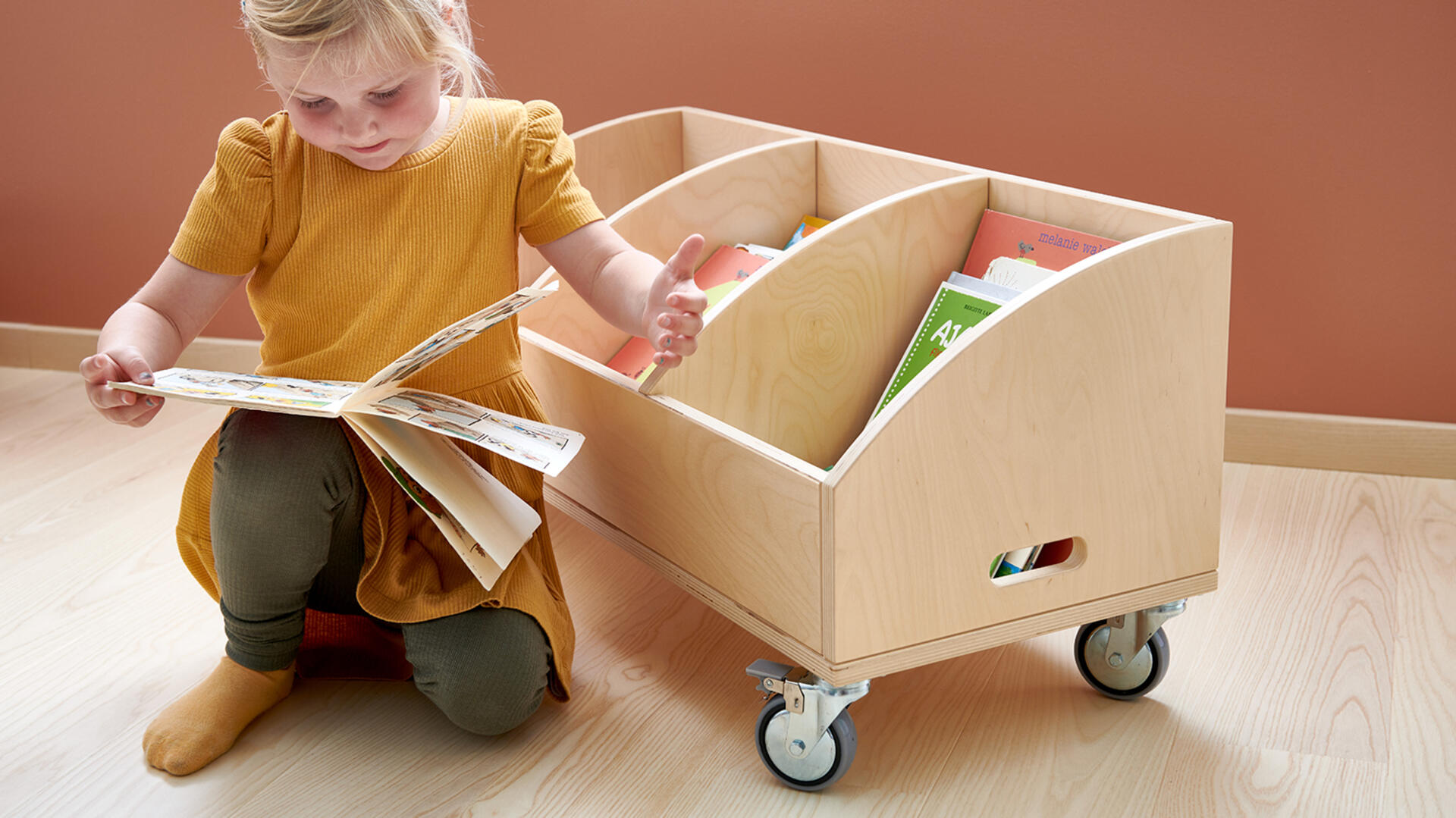 Udstilling og boghylder