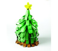 Juletræ af strimlet papir