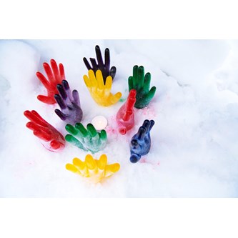 Farverige, lysende hænder