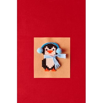 Pingvinkort med perler