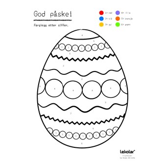 Farvelæg påskeæg, gratis skabelon