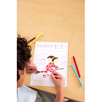 Påskebillede – farvelæg efter tal